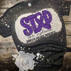 Stop the violence, Domestic Violence Awareness Bleached Tee S - 3X